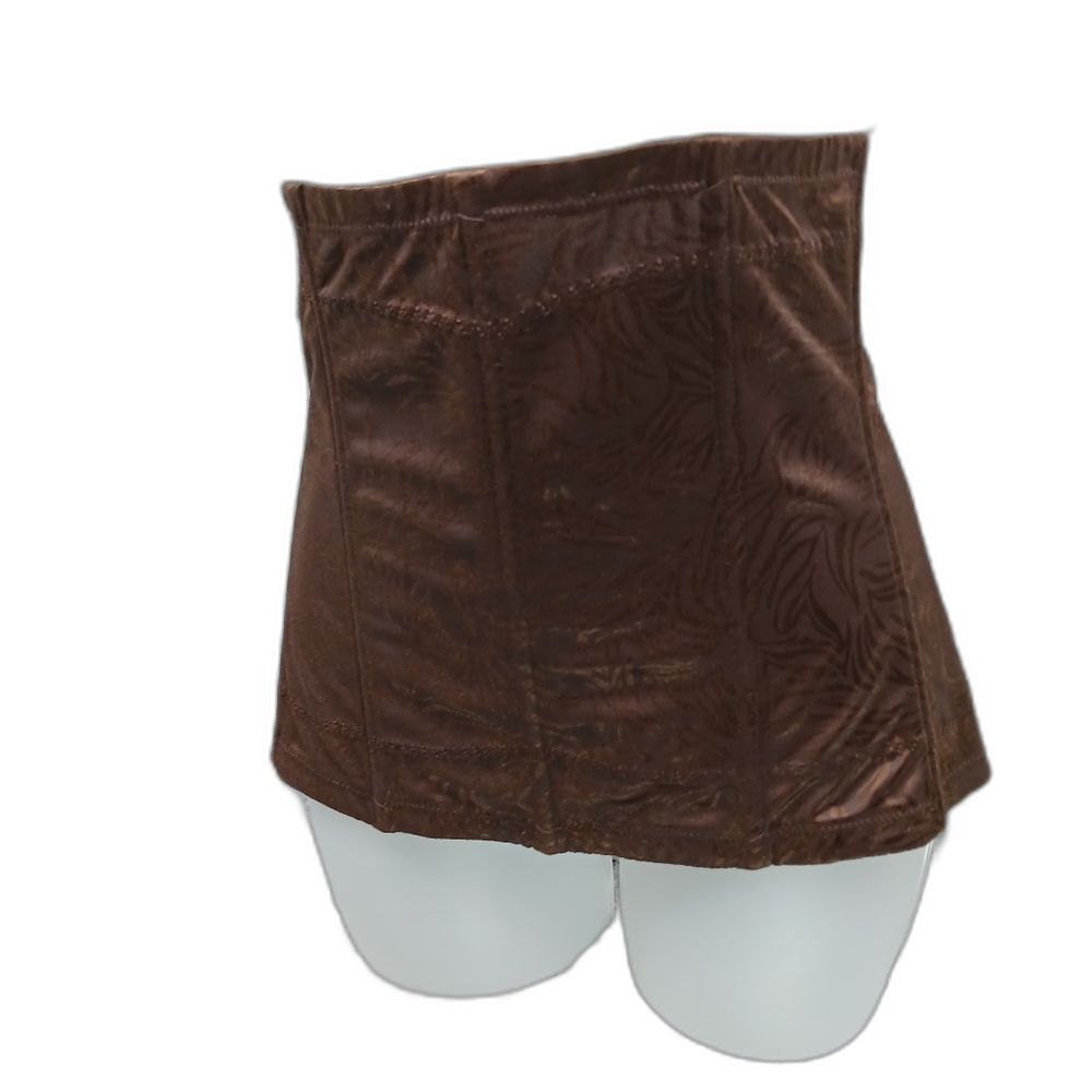 MaidenForm Women's Large Instant Slimmer Brown Jaquard Corset. Front Closure.